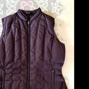 Eddie Bauer Quilted Goose Down Vest Purple Women's Tall XL